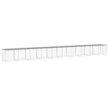 Chicken Cage with Roof Light Grey 1003x98x90 cm Galvanised Steel - Front View