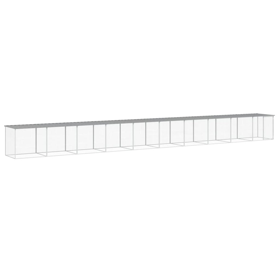 Chicken Cage with Roof Light Grey 1003x98x90cm Galvanised Steel
