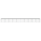 Chicken Cage with Roof Light Grey 1003x98x90 cm Galvanised Steel - Side View