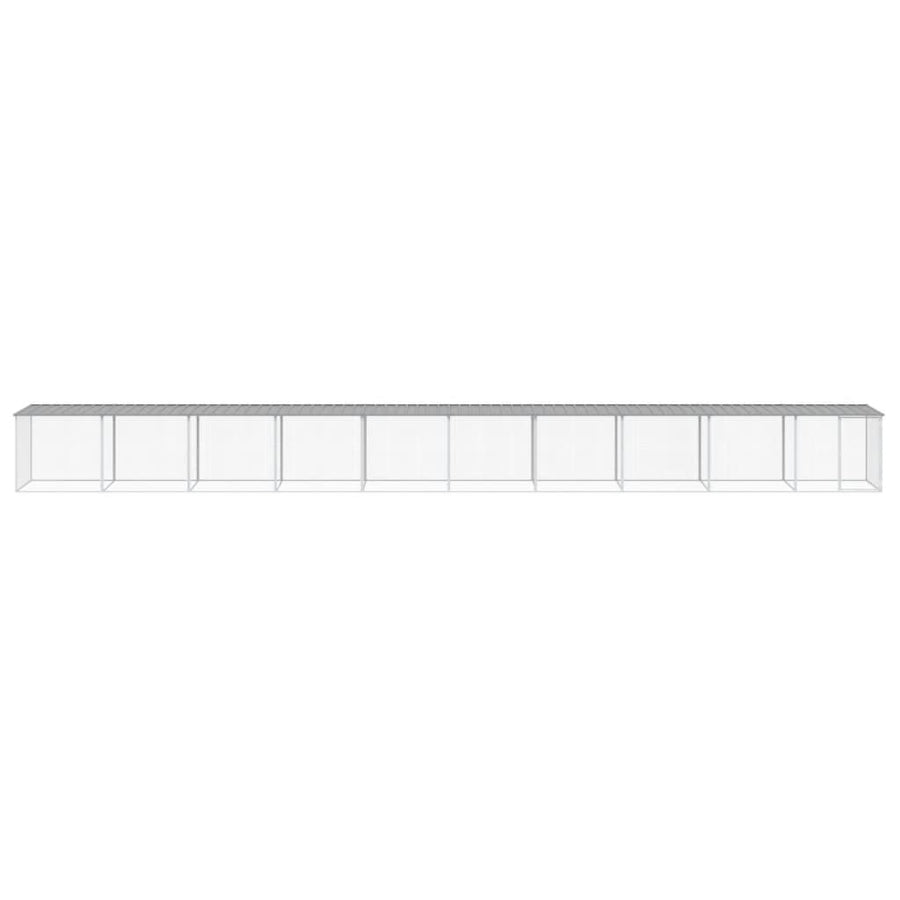Chicken Cage with Roof Light Grey 1003x98x90cm Galvanised Steel