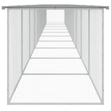 Chicken Cage with Roof Light Grey 1003x98x90 cm Galvanised Steel - Top-Down View