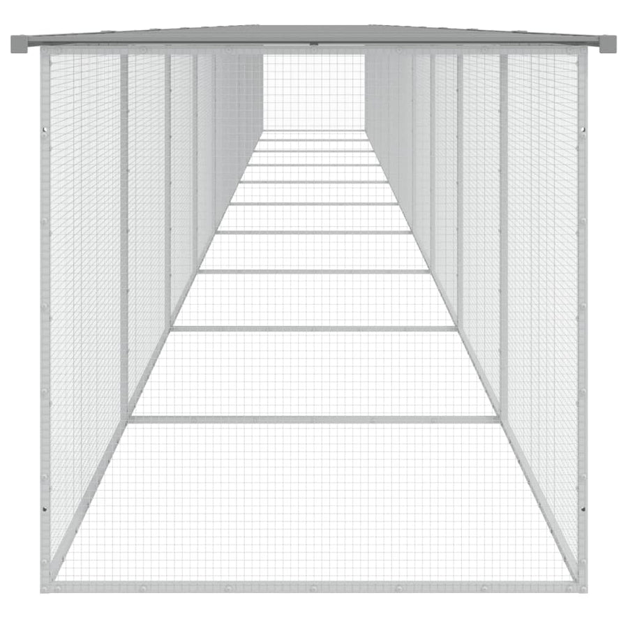 Chicken Cage with Roof Light Grey 1003x98x90cm Galvanised Steel