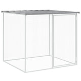 Chicken Cage with Roof Light Grey 1003x98x90 cm Galvanised Steel - Rear View