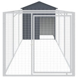 Dog House with Roof Anthracite 117x405x123 cm Galvanised Steel - Side View