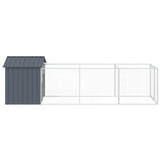 Dog House with Roof Anthracite 117x405x123 cm Galvanised Steel - Top-Down View