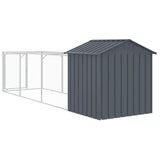 Dog House with Roof Anthracite 117x405x123 cm Galvanised Steel - 45-Degree Angle