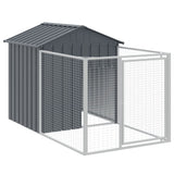 Dog House with Roof Anthracite 117x813x123 cm Galvanised Steel - Rear View