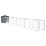 Dog House with Roof Anthracite 117x1017x123 cm Galvanised Steel - Front View