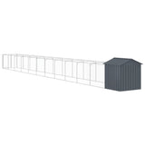 Dog House with Roof Anthracite 117x1221x123 cm Galvanised Steel - 45-Degree Angle