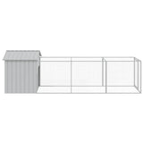 Dog House with Roof Light Grey 117x405x123 cm Galvanised Steel - Top-Down View