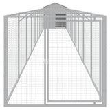 Dog House with Roof Light Grey 117x1017x123 cm Galvanised Steel - Side View
