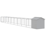 Dog House with Roof Light Grey 117x1017x123 cm Galvanised Steel