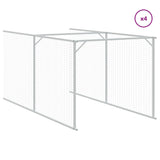 Dog House with Roof Light Grey 117x1017x123 cm Galvanised Steel - Close-Up Angle