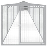 Dog House with Roof Light Grey 117x1221x123 cm Galvanised Steel - Side View