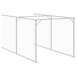 Dog House with Roof Light Grey 117x1221x123 cm Galvanised Steel - Low Angle