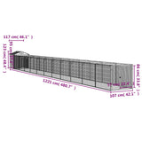 Dog House with Roof Light Grey 117x1221x123 cm Galvanised Steel