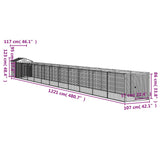 Dog House with Roof Light Grey 117x1221x123 cm Galvanised Steel - Extra Image