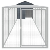 Chicken Cage with Run Anthracite 117x609x123 cm Galvanised Steel - Side View