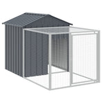 Chicken Cage with Run Anthracite 117x609x123cm Galvanised Steel
