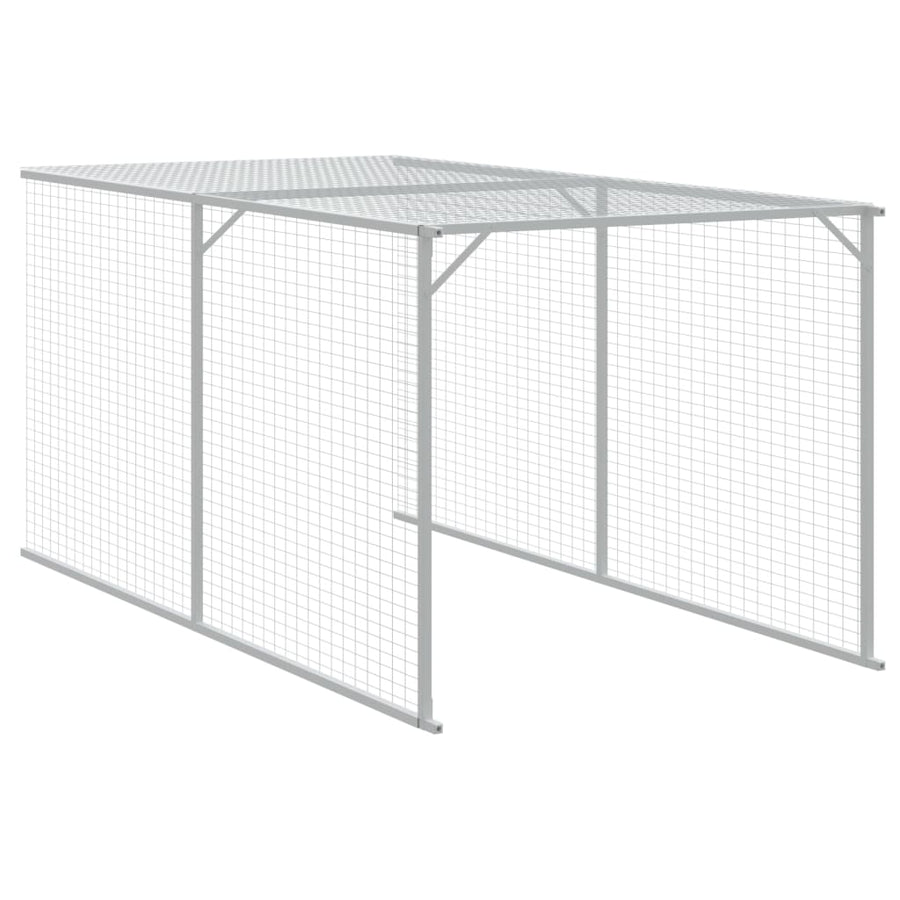 Chicken Cage with Run Anthracite 117x609x123cm Galvanised Steel