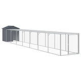 Chicken Cage with Run Anthracite 117x813x123 cm Galvanised Steel - Front View