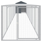 Chicken Cage with Run Anthracite 117x813x123 cm Galvanised Steel - Side View