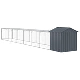 Chicken Cage with Run Anthracite 117x813x123 cm Galvanised Steel - 45-Degree Angle