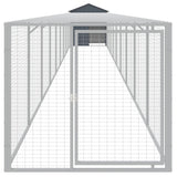 Chicken Cage with Run Anthracite 117x1017x123 cm Galvanised Steel - Side View