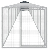 Chicken Cage with Run Anthracite 117x1221x123 cm Galvanised Steel - Side View