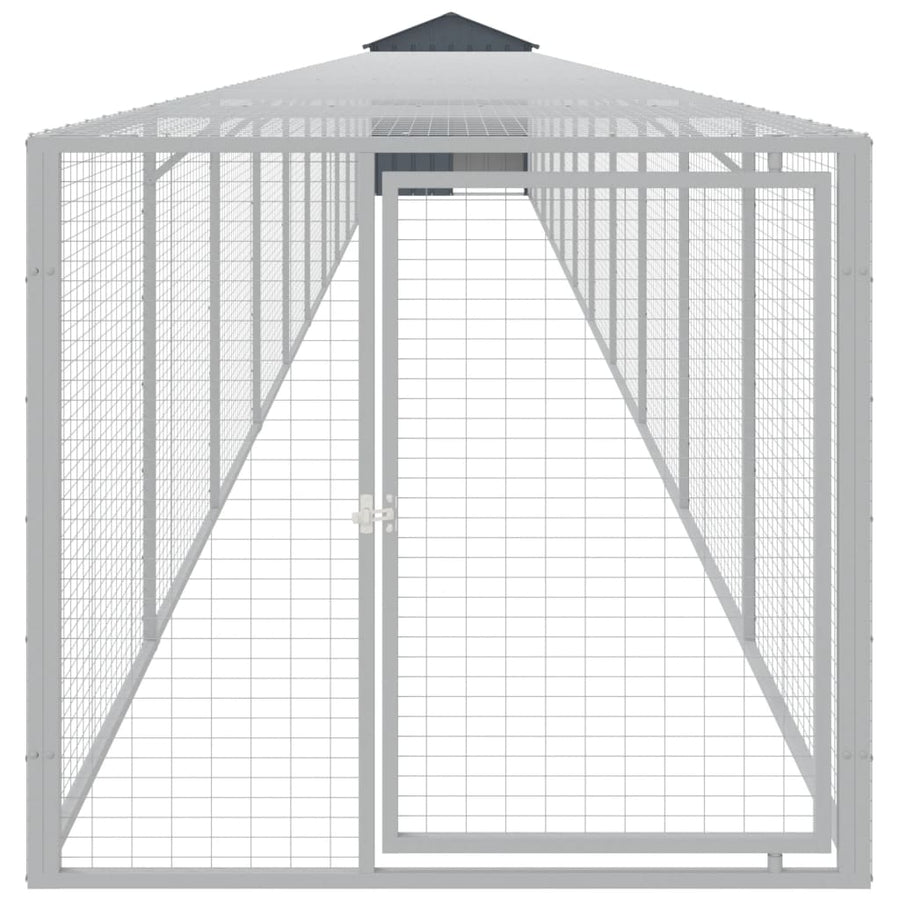 Chicken Cage with Run Anthracite 117x1221x123 cm