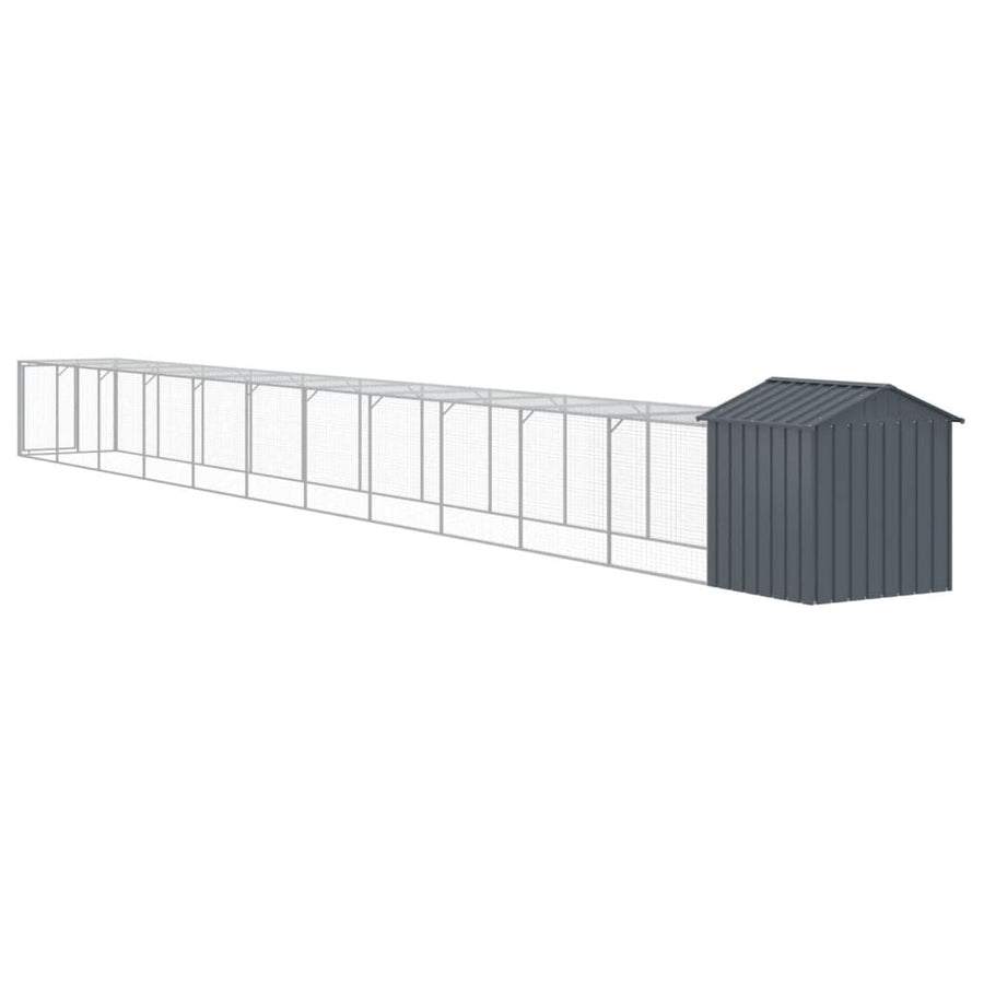 Chicken Cage with Run Anthracite 117x1221x123 cm