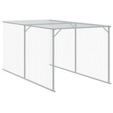 Chicken Cage with Run Light Grey 117x609x123 cm Galvanised Steel