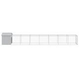 Chicken Cage with Run Light Grey 117x813x123 cm Galvanised Steel - Top-Down View