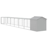 Chicken Cage with Run Light Grey 117x813x123 cm Galvanised Steel - 45-Degree Angle