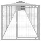 Chicken Cage with Run Light Grey 117x1017x123 cm Galvanised Steel - Side View