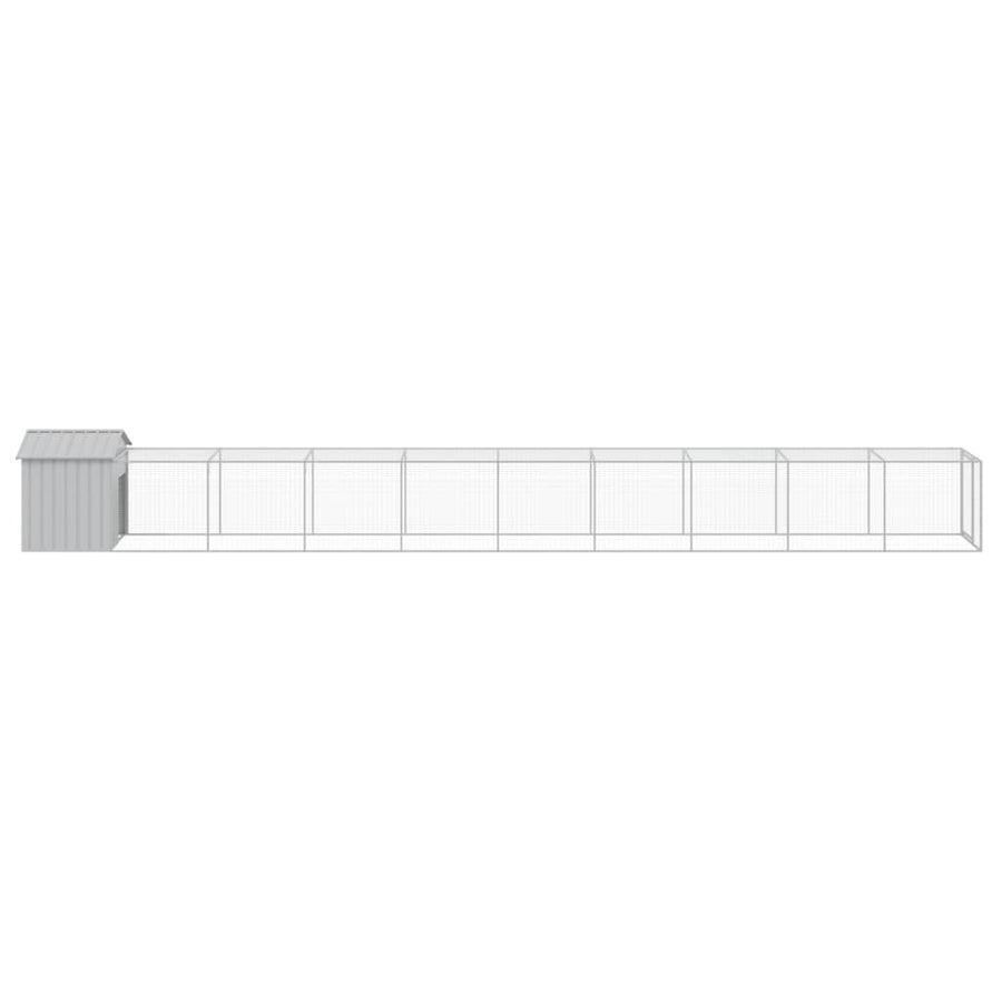 Chicken Cage with Run Light Grey 117x1017x123 cm