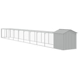 Chicken Cage with Run Light Grey 117x1017x123 cm Galvanised Steel