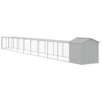 Chicken Cage with Run Light Grey 117x1017x123 cm
