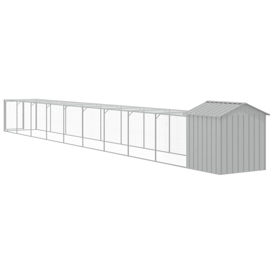 Chicken Cage with Run Light Grey 117x1017x123 cm