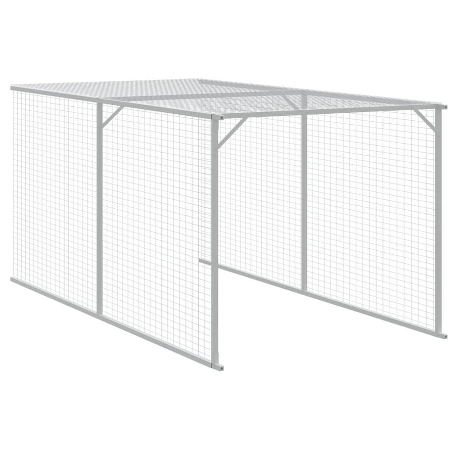 Chicken Cage with Run Light Grey 117x1017x123 cm