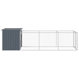 Dog House with Run Anthracite 110x405x110 cm Galvanised Steel - Top-Down View
