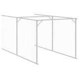 Dog House with Run Anthracite 110x405x110 cm Galvanised Steel - Close-Up Angle
