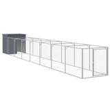 Dog House with Run Anthracite 110x813x110 cm Galvanised Steel