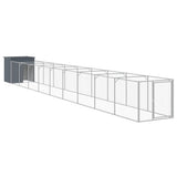 Dog House with Run Anthracite 110x1017x110 cm Galvanised Steel