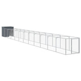 Dog House with Run Anthracite 110x1221x110 cm Galvanised Steel - Front View