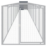 Dog House with Run Anthracite 110x1221x110 cm Galvanised Steel - Side View