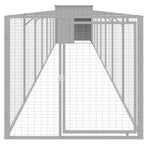 Dog House with Run Light Grey 110x813x110 cm Galvanised Steel