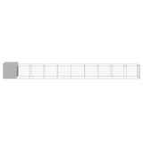 Dog House with Run Light Grey 110x1017x110 cm Galvanised Steel