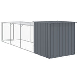 Chicken Cage with Run Anthracite 110x405x110 cm Galvanised Steel - 45-Degree Angle
