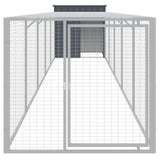 Chicken Cage with Run Anthracite 110x609x110 cm Galvanised Steel - Side View